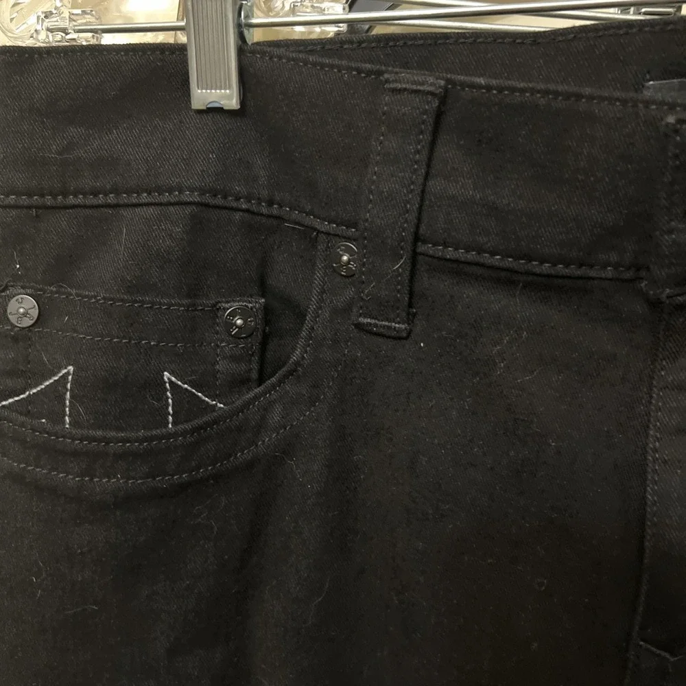 True Religion Black Geno No Flap Relaxed Slim Jeans Mens Size 34X32 $149 NWT NEW